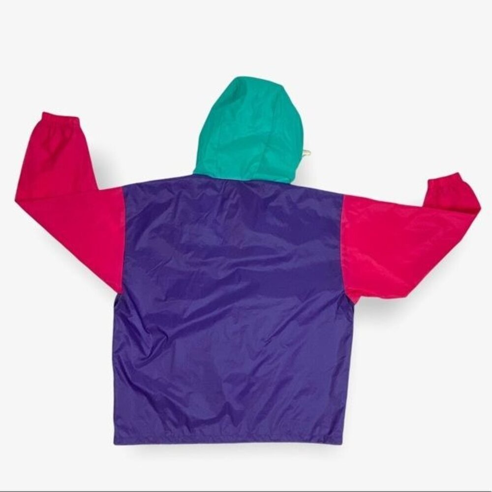 KWAY Multi Color Waterproof Hooded Windbreaker 2 in 1 Bag S - Picture 3 of 16